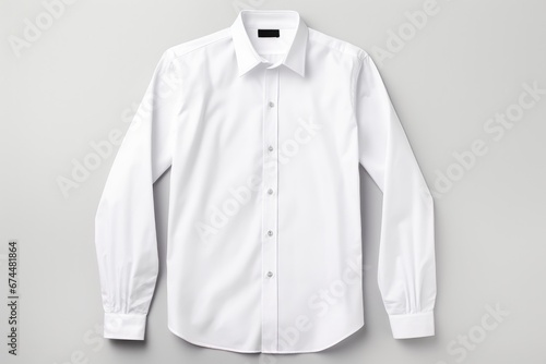 Plain White Cotton Shirt On White Background © Anastasiia