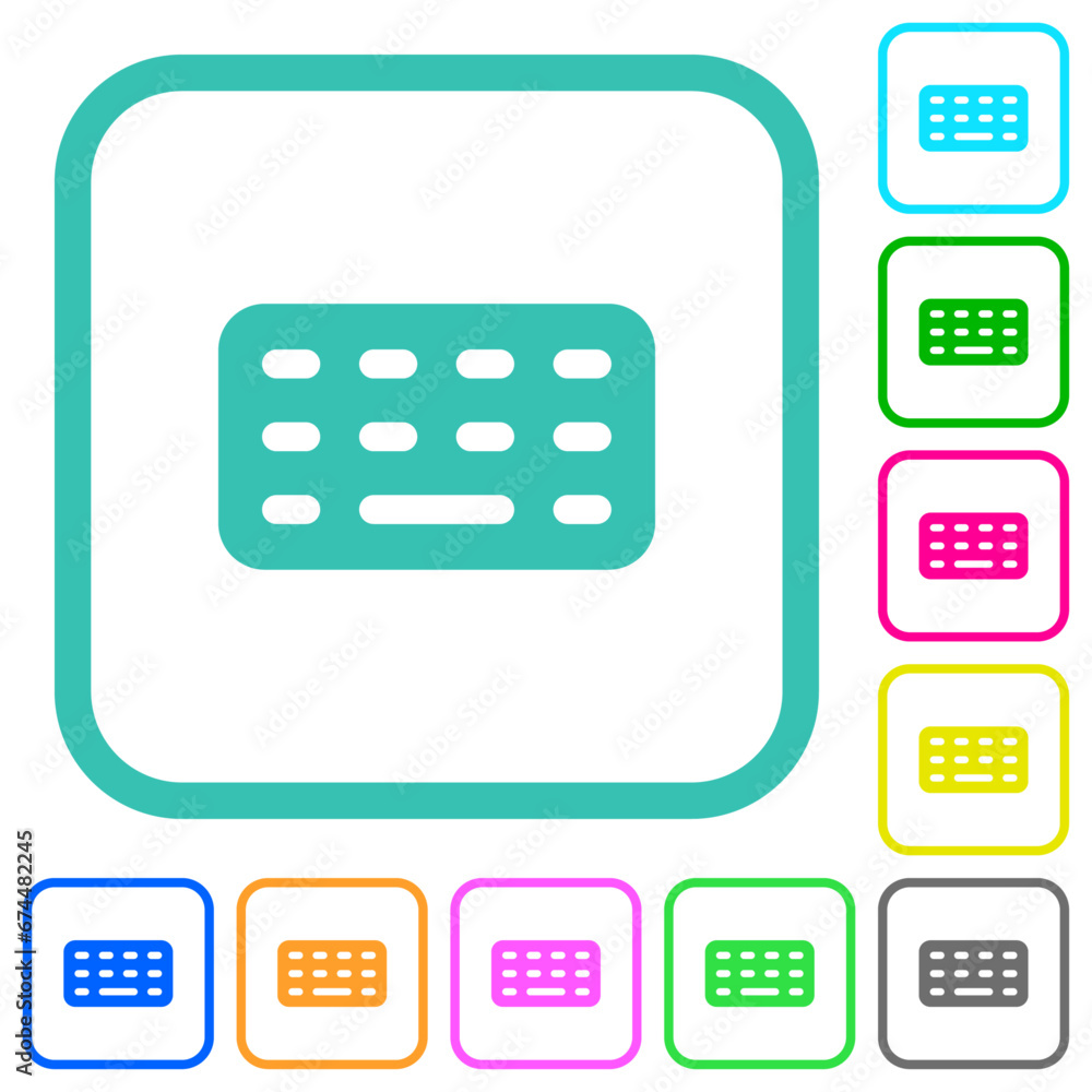 Computer keyboard vivid colored flat icons Computer keyboard vivid colored flat icons