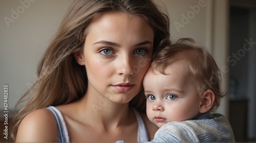 happy days mother with child, close up, maternal love and tenderness