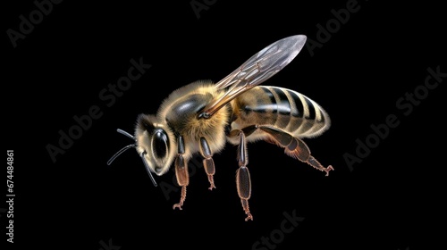 A close-up of a bee on black isolated background  © Joshua Resnick