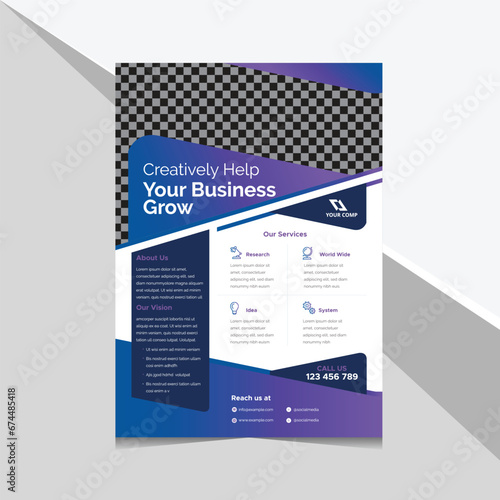 corporate flyer design with blue colors