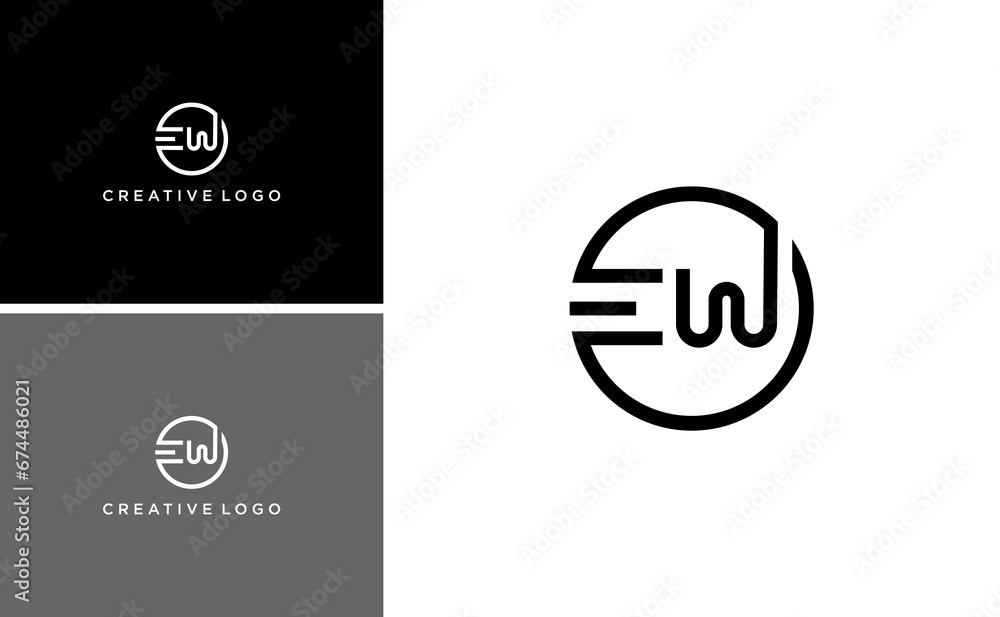modern EW letter logo for business tech vector template modern EW letter logo for business tech vector template
