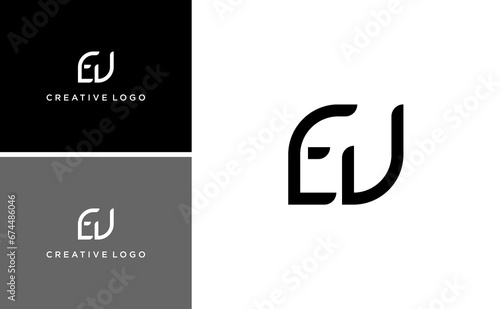 modern initial EV logo design vector