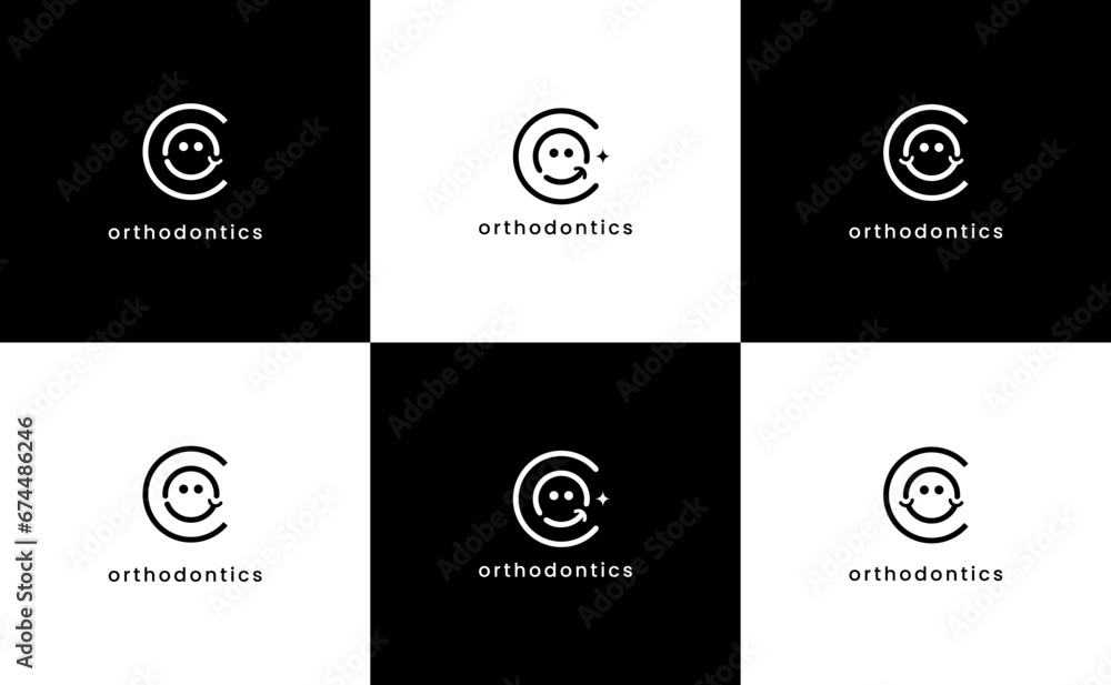 initial Co or OC logo orthodontic smile vector template initial Co or OC logo orthodontic smile vector template