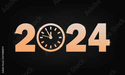 2024 new year, background design wallpaper. Greeting concept for 2024 new year celebration