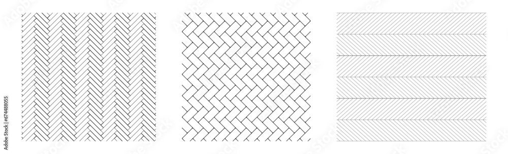 herringbone pattern - broken twill weave. white seamless patter for kitchen backsplash, bathroom wall, shower. ceramic herringbone vector texture - obrazy, fototapety, plakaty 