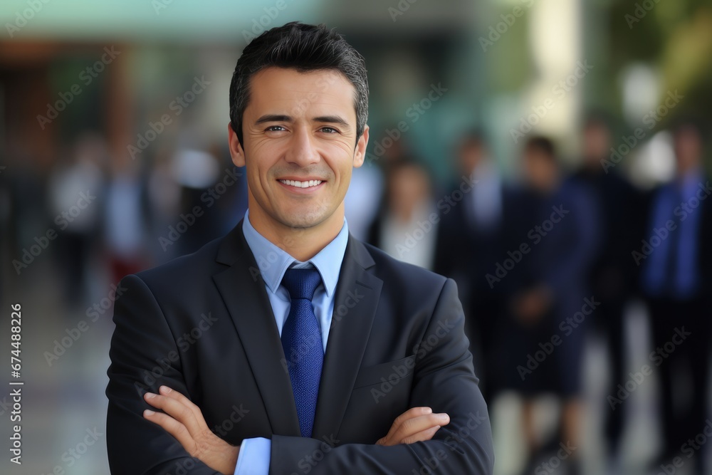 Smiling Businessman In Professional Setting Smiling Businessman In Professional Setting