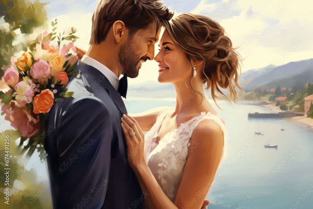 Technological Happy Wedding Illustration. Сoncept Virtual Reality Experiences, Drone Photography, Interactive Wedding Apps, Digital Wedding Invitations Technological Happy Wedding Illustration. Сoncept Virtual Reality Experiences, Drone Photography, Interactive Wedding Apps, Digital Wedding Invitations