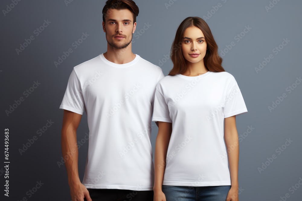 White Tshirt Mockup With Attractive Models Wearing It White Tshirt Mockup With Attractive Models Wearing It