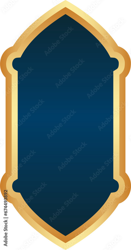 Islamic Window Border Ramadan golden frame. Islamic window shape. Arabic arch. Muslim vintage ...