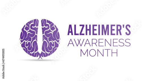 Vector illustration on the theme of Alzheimer's awareness month observed each year during January.banner, Holiday, poster, card and background design.