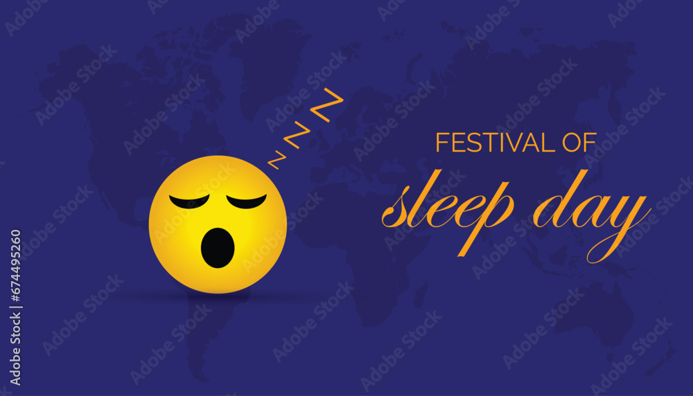 Fototapeta premium Vector illustration on the theme of Festival of Sleep day observed each year during January.banner, Holiday, poster, card and background design.