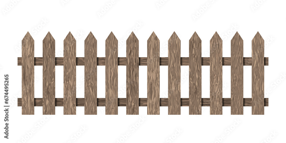 Brown wood picket fence repeat isolated png Brown wood picket fence repeat isolated png