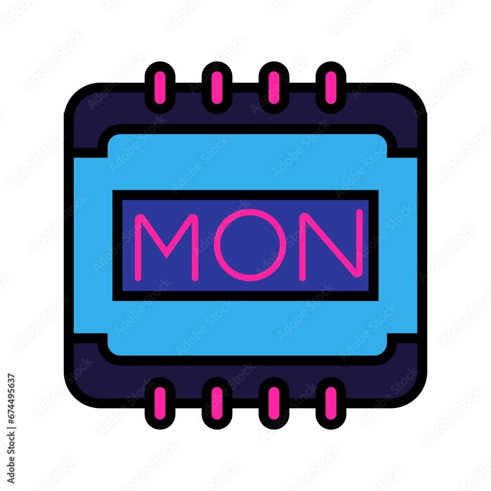 Cyber Monday Colored Outline Style in Design Icon Cyber Monday Colored Outline Style in Design Icon