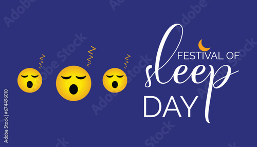 Vector illustration on the theme of Festival of Sleep day observed each year during January.banner, Holiday, poster, card and background design.