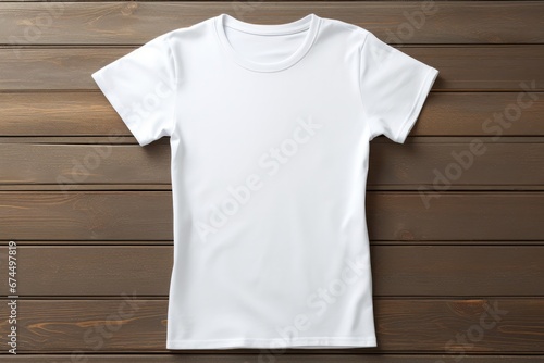 A White T - Shirt On A Wooden Background