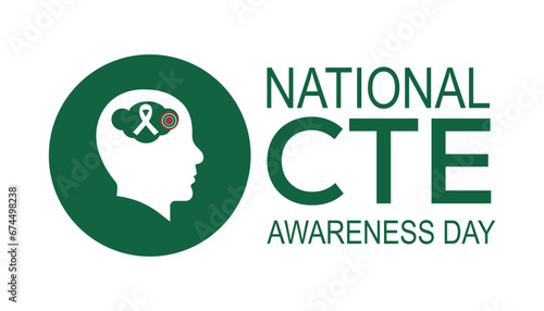 Vector illustration on the theme of National chronic traumatic encephalopathy (CTE) awareness day observed each year during January.banner, Holiday, poster, card and background design. photo