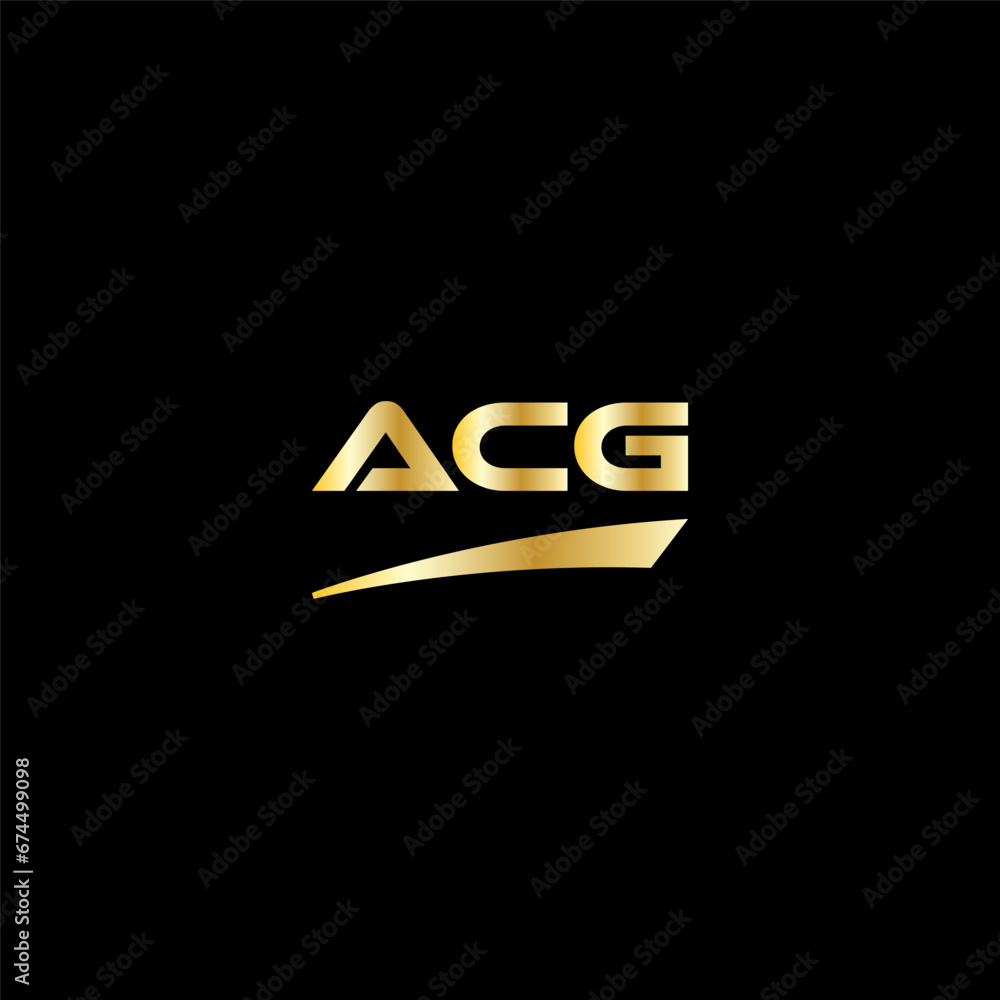 ACG initial letter logo on black background with gold color. modern font, minimal, 3 letter logo, clean, eps file for website, business, corporate company. Modern logo templet in illustrator. ACG initial letter logo on black background with gold color. modern font, minimal, 3 letter logo, clean, eps file for website, business, corporate company. Modern logo templet in illustrator.