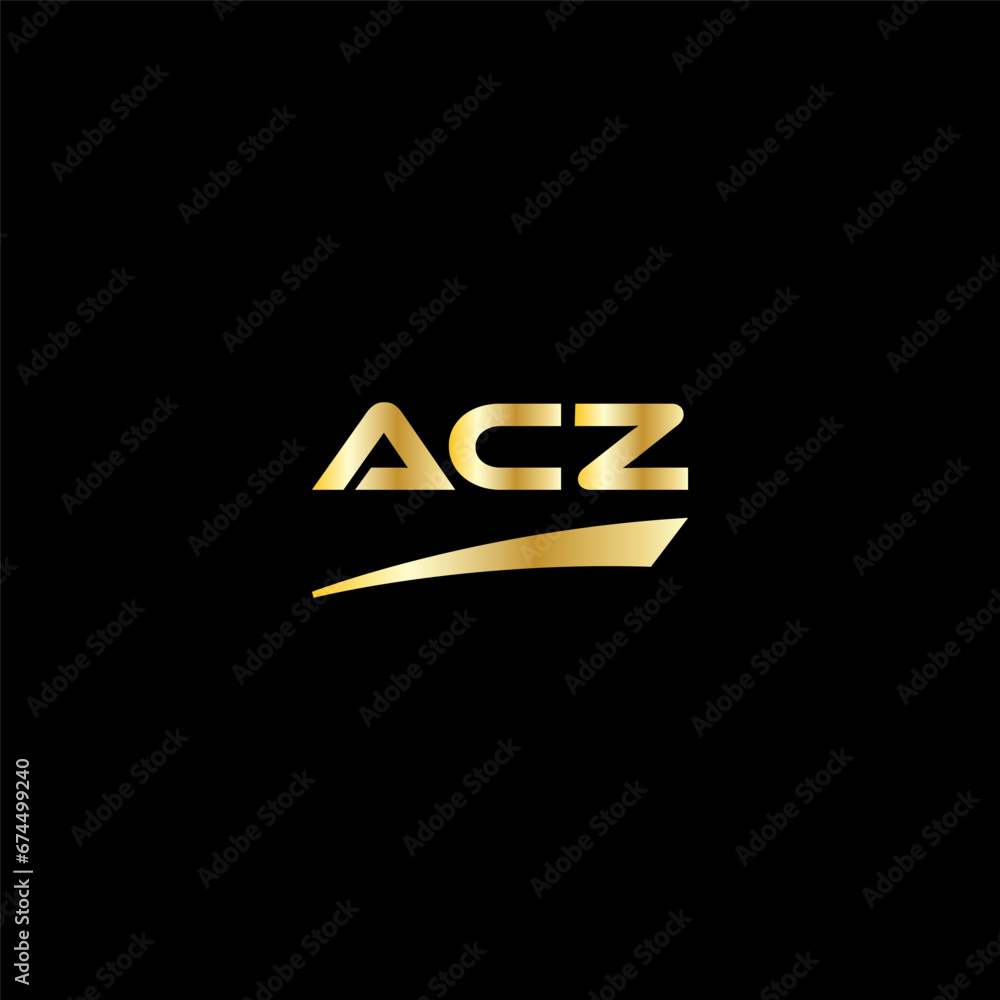 ACZ initial letter logo on black background with gold color. modern font, minimal, 3 letter logo, clean, eps file for website, business, corporate company. Modern logo templet in illustrator. ACZ initial letter logo on black background with gold color. modern font, minimal, 3 letter logo, clean, eps file for website, business, corporate company. Modern logo templet in illustrator.