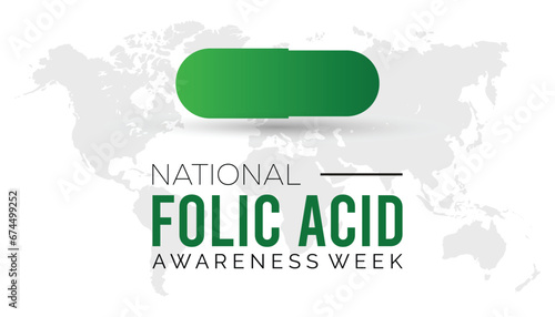 Vector illustration on the theme of National Folic Acid awareness week observed each year during January.banner, Holiday, poster, card and background design.