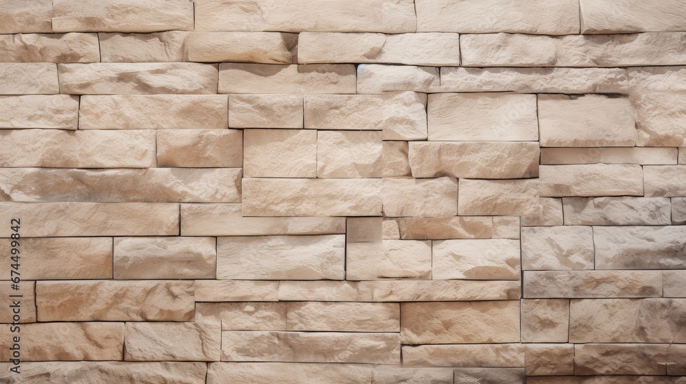 Brown-beige wall of stacked stones, background Brown-beige wall of stacked stones, background