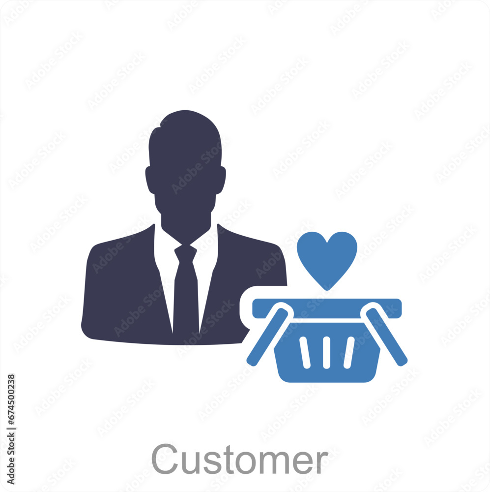 Customer and man icon concept Customer and man icon concept