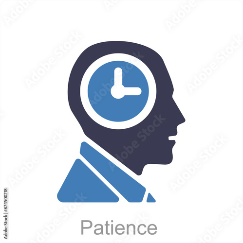 Patience and idea icon concept