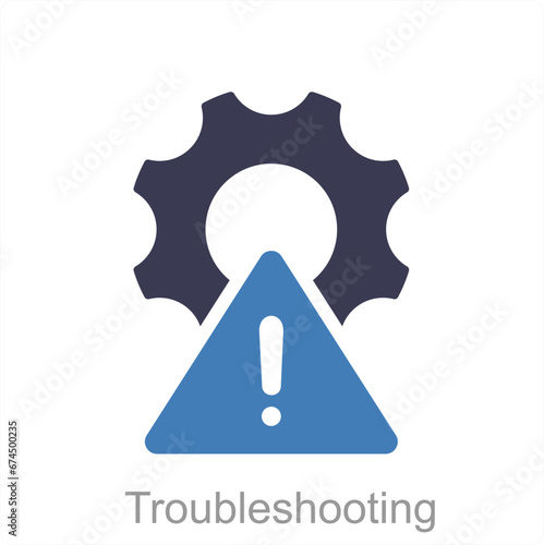 Troubleshooting and maintenance icon concept
