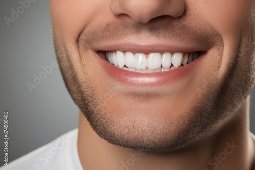 Dental Ad Featuring Stylish Man With Clean Teeth photo