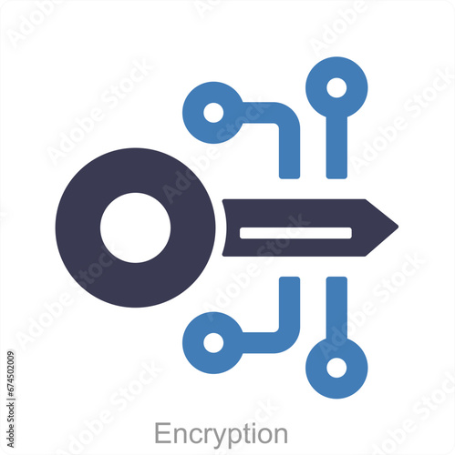 Encryption and data icon concept