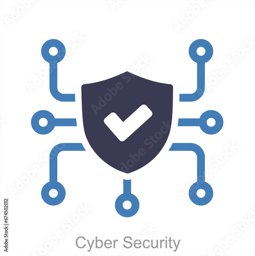 Cyber Security and authority icon concept