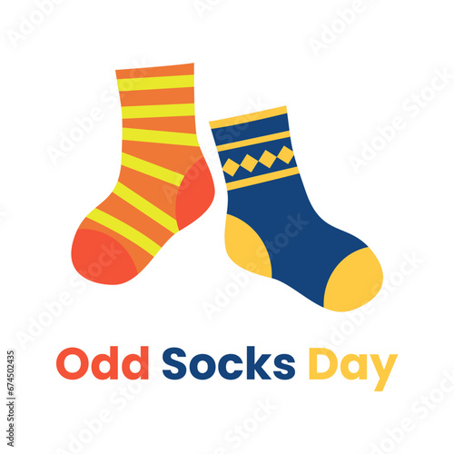 Vector graphic of Socks with different color patterns good for odd socks day