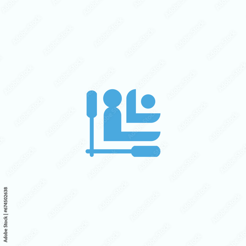 Paddle Kayaking and Swimming Lake Simple Logo Icon Paddle Kayaking and Swimming Lake Simple Logo Icon