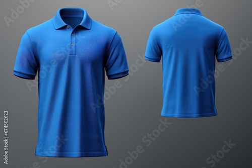 Man In Blue Polo Mockup, Front And Back View