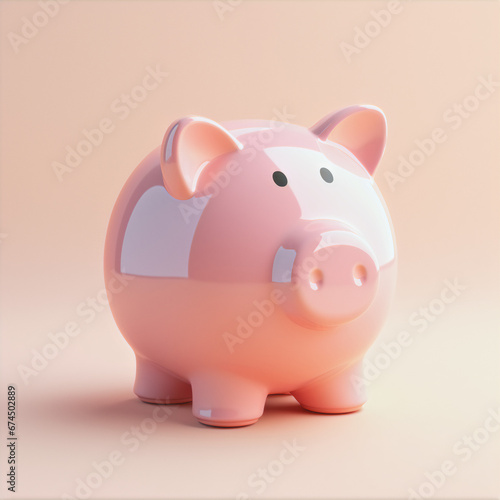 Cute piggy bank saves a lot of money pastel color background wallpaper advertisement