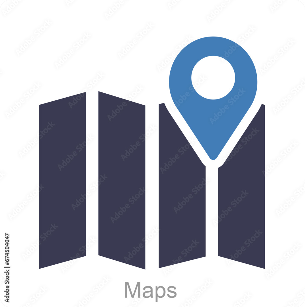 Maps and location icon concept Maps and location icon concept