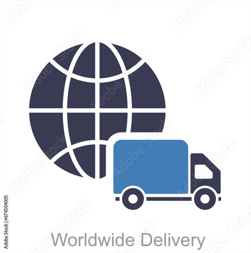 Worldwide delivery and shipping icon concept