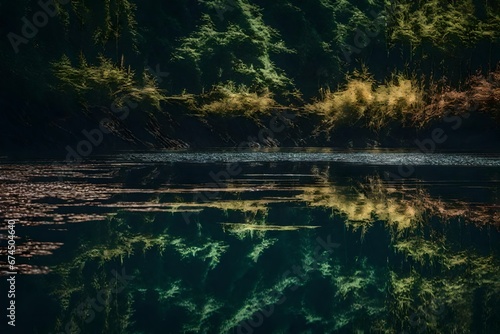 reflection of trees in water