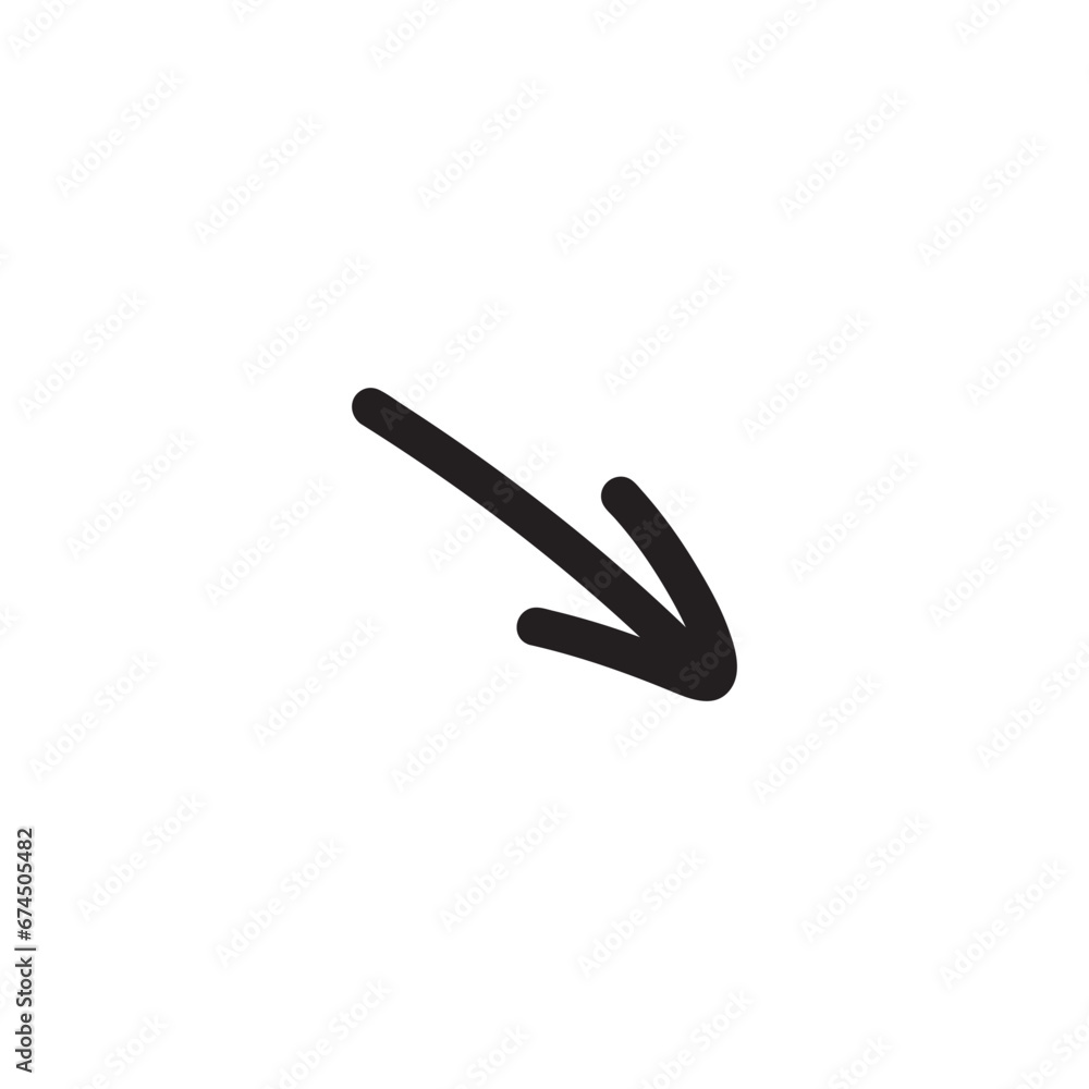 Isolated vector arrows drawn by hand Isolated vector arrows drawn by hand