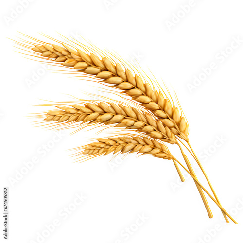 ear of wheat on transparent background Generative AI 