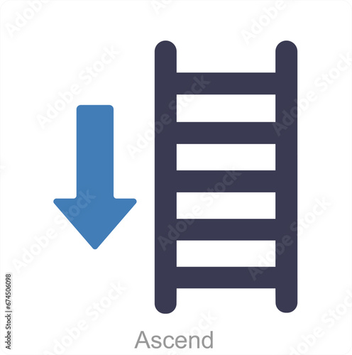 Ascend and way icon concept