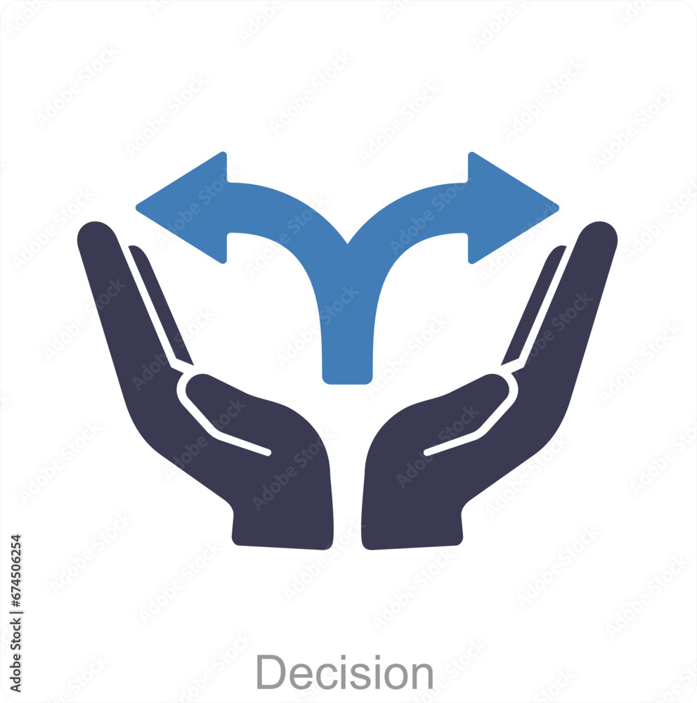 Decision and way icon concept Decision and way icon concept