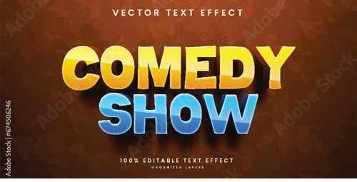 Comedy show 3d editable text effect in cartoon style