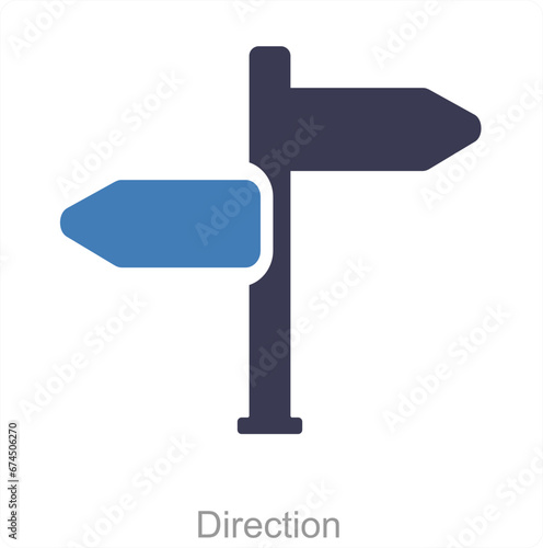 Direction and way icon concept