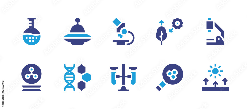 Science icon set. Duotone color. Vector illustration. Containing ufo ...