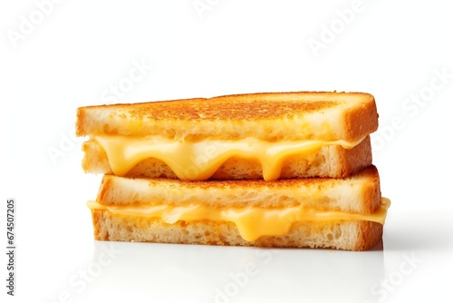 Generative AI : Delicious toast sandwich on a white background. 