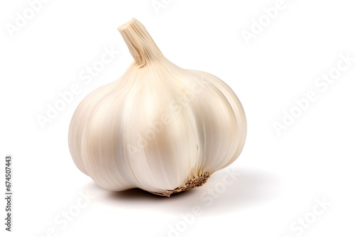 Generative AI : Garlic isolated on white background. Clipping path included in file.