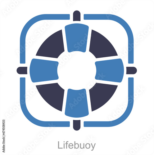 Lifebuoy and life saver icon concept