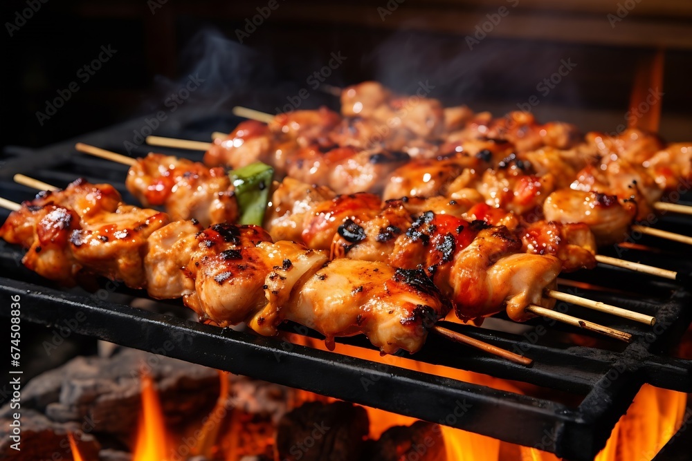 Generative AI : Chicken skewers on the grill