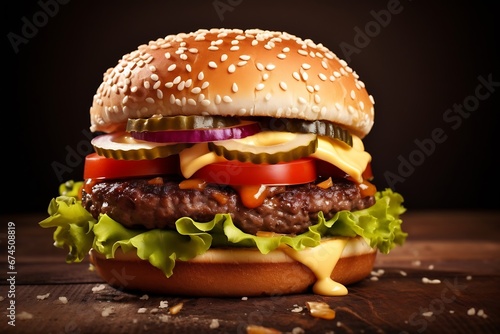 Generative AI : Cheeseburger isolated on white background.